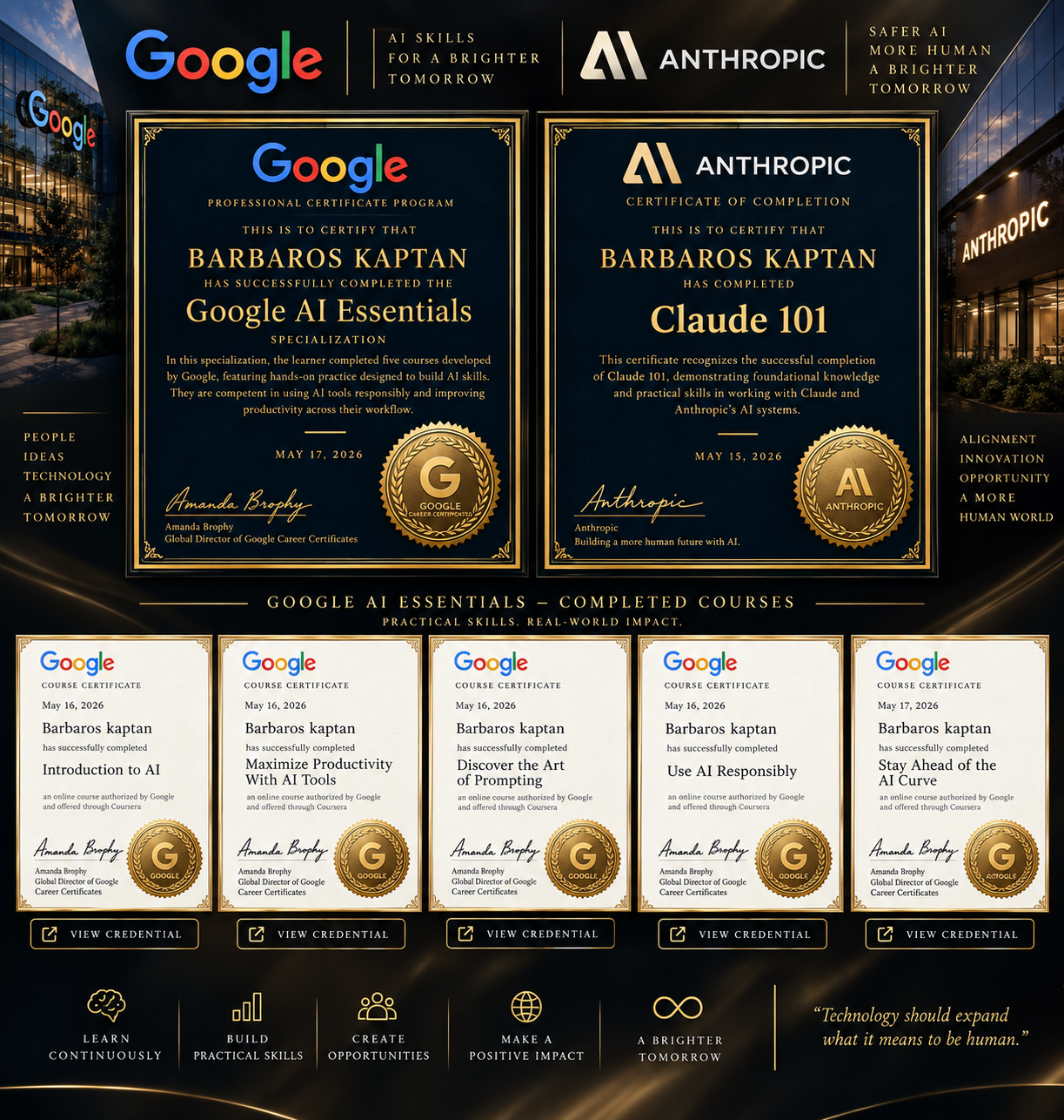 Google AI Essentials · Anthropic Claude 101